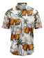 cheap Hawaiian Shirts-Men&#039;s Shirt Summer Hawaiian Shirt Graphic Prints Beer Leaves Turndown Blue Green Gray Street Casual Short Sleeves Button-Down Print Clothing Apparel Tropical Fashion Hawaiian Designer