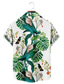 tanie Koszule hawajskie-Męskie Koszula Koszula hawajska Kwiaty Wzory graficzne Liście Wieczorne Niebieski Fioletowy Zielony Druk 3D Ulica Codzienny Krótkie rękawy Przycisk w dół Nadruk Odzież Tropikalny Moda Hawajskie