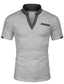 Χαμηλού Κόστους Ανδρικά μπλουζάκια casual-ανδρικό casual μπλουζάκι πόλο με τσέπες κανονικό κοντομάνικο μπλουζάκι πόλο με γιακά σε αντίθεση