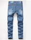billige afslappede bukser-Herre Bukser Jeans Lomme Ribbet Vanlig Påførelig udendørs Daglig Ferie Bomuldsblanding Basale Mode Blå Mikroelastisk