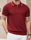 voordelige klassieke polo-Voor heren POLO Shirt Golfshirt Effen Kraag Wit Marineblauw Bruin Buiten Casual Korte mouw Kleding Basic Modieus Streetwear