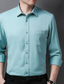 Недорогие Нарядные рубашки-Муж. Рубашка Кнопка рубашка Рубашка с воротничком Нежелезная рубашка Изгибы Отложной Небесно-голубой Сине-зеленый Черный Белый Светло-зеленый Офис На выход Длинный рукав Одежда