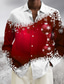 お買い得  メンズクリスマスシャツ-シャツ メンズシャツ グラフィックプリント スノーフレーク ターンダウン ワイン ブルー グリーン 3d プリント ストリート カジュアル 長袖 ボタンダウン プリント 衣類 アパレル ファッション デザイナー カジュアル