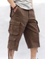 cheap Cargo Shorts-Men&#039;s Cargo Shorts Shorts Capri shorts Capri Pants Baggy Leg Drawstring Multi Pocket Plain Calf-Length Casual Daily Streetwear 100% Cotton Stylish Classic Style Black Army Green