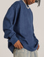 ieftine Tricouri casual pentru bărbați-Bărbați Tricou Cămașă supradimensionată Simplu Mată Rotund În aer liber Stradă Manșon Lung Îmbrăcăminte Epocă Casual Supradimensionat Comfortabil