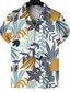tanie męskie koszule casual-Męskie Koszula hawajska Zapinana na guziki koszula Letnia koszula Codzienna koszula Koszula plażowa Biały Żółty Jasnozielony Rumiany róż Niebieski Krótki rękaw Litera Drzewo kokosowe Wzory graficzne