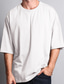 baratos Camisetas masculinas casuais-Homens Camiseta camisa grande Tecido Crewneck Ao ar livre Esporte Manga Curta Roupa Moda Roupa de rua Legal Casual Diário