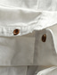 tanie męskie koszule casual-Męskie lniana koszula Równina Dziadka Stójka Biały Granatowy Szary Praca Wyjściowe Długi rękaw Odzież Len Zabytkowe Biznes Wygodny