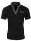 billiga Casual T-shirts för män-casual pikétröja för män med fickor vanlig kortärmad pikétröja med kontrasterande krage män