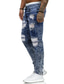 billiga jeans och jeansshorts-Herr Jeans Mager Långbyxor Trasiga jeans Jeansbyxor Ficka Rev Ensfärgat Komfort Fullängd Dagligen Sport Denim Streetwear Stylish Ljusblå Microelastisk