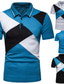 cheap Classic Polo-Men&#039;s Polo Shirt Golf Shirt Outdoor Casual Polo Collar Ribbed Polo Collar Short Sleeve Streetwear Casual Color Block Button Front Summer Spring Regular Fit Black White Blue Polo Shirt