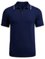 billiga klassisk polo-Herr POLO Shirt Golftröja Slät Krage Vit Marinblå Brun Utomhus Ledigt Kortärmad Kläder Grundläggande Mode Streetwear