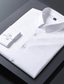 levne Košile k obleku-pánská košile jednobarevná jednobarevná čtvercový výstřih svatba s dlouhým rukávem tenké topy lehké barevné bloky elegantní ležérní bílá černá šedá / pracovní / klubové letní košile