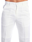 tanie lniane spodnie-Męskie Lniane spodnie Spodnie Letnie spodnie Spodnie plażowe Prosta noga Równina Komfort Na zewnątrz Codzienny Mieszanka len / bawełna Podstawowy Moda miejska Biały Khaki