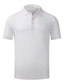 tanie klasyczna koszulka polo-Męskie Koszulka polo Koszula golfowa Na zewnątrz Praca Kołnierz polo Krótki rękaw Moda Moda miejska Jednokolorowe Równina Przycisk z przodu Lato Wiosna Regularny Wino Czarny Biały Jasnozielony
