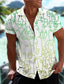 voordelige Overhemden met print voor heren-Voor heren Overhemd Hawaiiaans overhemd Abstract Grafische prints graffiti Strijkijzer Zwart Wit 3D-afdrukken Casual Feestdagen Korte mouw Button-omlaag Afdrukken Kleding Tropisch Modieus Hawaii Zacht