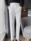 levne Kalhoty chinos-Pánské Kalhoty Plisované kalhoty Straight-Leg Hight Rise Bez vzoru Pohodlné Kancelář Práce Obchod Vinobraní Elegantní Černá Bílá Vysoký pas Lehce elastické