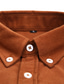 voordelige Nette overhemden-Voor heren Overhemd Button-down overhemd Shirt met kraag Corduroyshirt Effen Strijkijzer Wijn Zwart Wit Marineblauw blauw Buiten Werk Lange mouw Kleding Modieus Casual Ademend Comfortabel