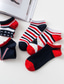 cheap Men&#039;s Socks-Men&#039;s 5 Pairs Ankle Socks Low Cut Socks Red Color Flag Daily Wear Vacation Weekend Medium Summer Spring &amp;  Fall Warm Ups