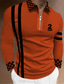 voordelige 3D-ritspolo-Voor heren POLO Shirt Golfshirt Ruitjes Brief Grafische prints Strijkijzer Zwart Wit Geel Lichtgroen Rood 3D-afdrukken Buiten Straat Lange mouw Vetoketju Afdrukken Kleding Sport Modieus Streetwear