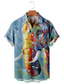 tanie Męskie koszule z nadrukiem-Męskie Koszula Zwierzę Słoń Wzory graficzne Wieczorne Niebieski Zielony Khaki Druk 3D Na zewnątrz Ulica Krótkie rękawy Przycisk w dół Nadruk Odzież Tropikalny Moda Hawajskie Designerskie