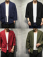 cheap Casual Jackets-Men's Lightweight Jacket Summer Jacket Kimono Jacket Vacation Daily Wear Durable Casual / Daily Pocket Spring &amp;  Fall Plain Comfort Leisure Regular Black Burgundy Dark Navy Green Jacket