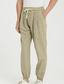cheap Casual Pants-Men&#039;s Linen Pants Summer Pants Casual Pants Plain Outdoor Daily Going out Linen / Cotton Blend Basic Fashion Yellow Light Green