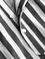 voordelige casual herenoverhemden-Voor heren Henley-shirt Normaal shirt Gestreept Zwart &amp; Wit Kraag Zwart / Grijs Groen blauw Stoffig blauw Casual Dagelijks Lange mouw Button-omlaag Kleding Katoen Basic Modieus Streetwear