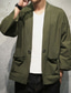 cheap Casual Jackets-Men's Lightweight Jacket Summer Jacket Kimono Jacket Vacation Daily Wear Durable Casual / Daily Pocket Spring &amp;  Fall Plain Comfort Leisure Regular Black Burgundy Dark Navy Green Jacket