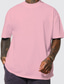 tanie Męskie koszulki casual-Męskie Koszula oversize Równina Wycięcie pod szyją Na zewnątrz Sport Krótkie rękawy Odzież Moda Moda miejska Nowoczesne Codzienne
