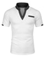 preiswerte Lässige T-Shirts für Herren-Herren Casual Poloshirt mit Taschen Regular Kurzarm Poloshirt mit Kontrastkragen Herren
