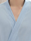 baratos Robes-Homens Pijamas manto Roupões de banho Robe de Banho Tecido à moda Casual Clássico Casa Tecido Waffle Conforto Respirável Macio Decote V Long Robe Bolsos Primavera Verão Branco Azul Escuro