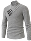 cheap Men&#039;s Pullover Sweater-Men&#039;s Pullover Sweater Jumper Cable Knit Knitted Plain Standing Collar Stylish Keep Warm Vacation Going out Clothing Apparel Winter Fall Black White S M L