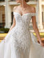 abordables Robes de mariée de luxe-Robe de mariage formelle de fiançailles deux pièces épaules dénudées manches courtes traine courte satin robes de mariée avec perles appliqués 2025