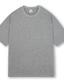 billiga Casual T-shirts för män-Herr T-shirt T-shirts Oversized skjorta Slät Solid färg Rund hals Gata Sport Kortärmad Kläder Bomull Mode Ledigt Klassisk Förstoringar