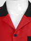 baratos camisas masculinas casuais-Homens camisa de botão Camisa casual Camisa de boliche Camisa de acampamento Camisa cubana Bloco de cor Aberto para a Lateral Branco Azul Vermelho Azul Profundo Cinzento Escuro Rua Roupa Diária Manga