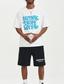 Χαμηλού Κόστους Ανδρικό Γραφικό T-shirt-Ανδρικά Μπλουζάκι Κοντομάνικα Cool πουκάμισο Πουκάμισο μεγάλου μεγέθους Γράμμα Στρογγυλή Ψηλή Λαιμόκοψη Δρόμος Αθλητικά Κοντομάνικο Κεντητό Ρούχα Βαμβάκι Μοντέρνα Καθημερινό Κλασσικό Πρωτότυπο