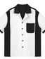baratos camisas masculinas casuais-Homens camisa de botão Camisa casual Camisa de boliche Camisa de acampamento Camisa cubana Bloco de cor Aberto para a Lateral Branco Azul Vermelho Azul Profundo Cinzento Escuro Rua Roupa Diária Manga