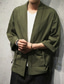 cheap Casual Jackets-Men's Lightweight Jacket Summer Jacket Kimono Jacket Vacation Daily Wear Durable Casual / Daily Pocket Spring &amp;  Fall Plain Comfort Leisure Regular Black Burgundy Dark Navy Green Jacket