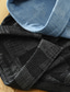 お買い得  メンズカジュアルシャツ-男性用 シャツジャケット オーバーシャツ チェック 折襟 ブラック ライトブルー アウトドア ストリート 長袖 ボタンダウン 衣類 コットン カジュアル 快適