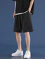 cheap Casual Shorts-Men&#039;s Shorts Casual Shorts Drawstring Front Pocket Solid Color Knee Length Daily Fashion Casual / Sporty Black White