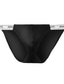 abordables Ropa interior masculina-Hombre 2 paquetes Thongs Slip Transpirable Suave Letra Media cintura Negro Blanco