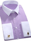 billiga Formella skjortor-Herr Skjorta Nedvikt Höst Vår Långärmad Svart Vit Himmelsblå Randig Bröllop Arbete Kläder
