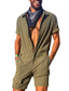 cheap Casual Shorts-Men&#039;s Jumpsuit Casual Shorts Zipper Pocket Plain Comfort Casual Daily Holiday Cotton Blend Streetwear Stylish Black Army Green