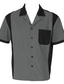 baratos camisas masculinas casuais-Homens camisa de botão Camisa casual Camisa de boliche Camisa de acampamento Camisa cubana Bloco de cor Aberto para a Lateral Branco Azul Vermelho Azul Profundo Cinzento Escuro Rua Roupa Diária Manga