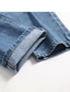 رخيصةأون السراويل-رجالي بنطلونات جينزات جيب ممزق 平织 يمكن ارتداؤها الأماكن المفتوحة مناسب للبس اليومي مناسب للعطلات خليط قطن أساسي موضة أزرق مرن نسبياً