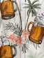 cheap Hawaiian Shirts-Men&#039;s Shirt Summer Hawaiian Shirt Graphic Prints Beer Leaves Turndown Blue Green Gray Street Casual Short Sleeves Button-Down Print Clothing Apparel Tropical Fashion Hawaiian Designer