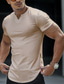 Χαμηλού Κόστους Ανδρικά μπλουζάκια casual-Ανδρικά Μπλουζάκι Λαιμόκοψη V Μοντέρνα Υψηλής Ποιότητας Καθημερινό Καλοκαίρι Κοντομάνικο Κάμελ Μαύρο Λευκό Βαθυγάλαζο Συμπαγές Χρώμα Λαιμόκοψη V Δρόμος Καθημερινά Ρούχα Ρούχα