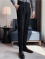 cheap Chinos-Men&#039;s Trousers Pleated Pants Pocket Straight Leg High Rise Plain Comfort Office Business Casual Vintage Elegant Black Green High Waist Micro-elastic
