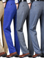 お買い得  チノパン-男性用 スーツ ズボン ポケット まっすぐな足 格子 オフィス ワーク ビジネス シック・モダン フォーマル スモーキーグレー ネービーブルー マイクロエラスティック
